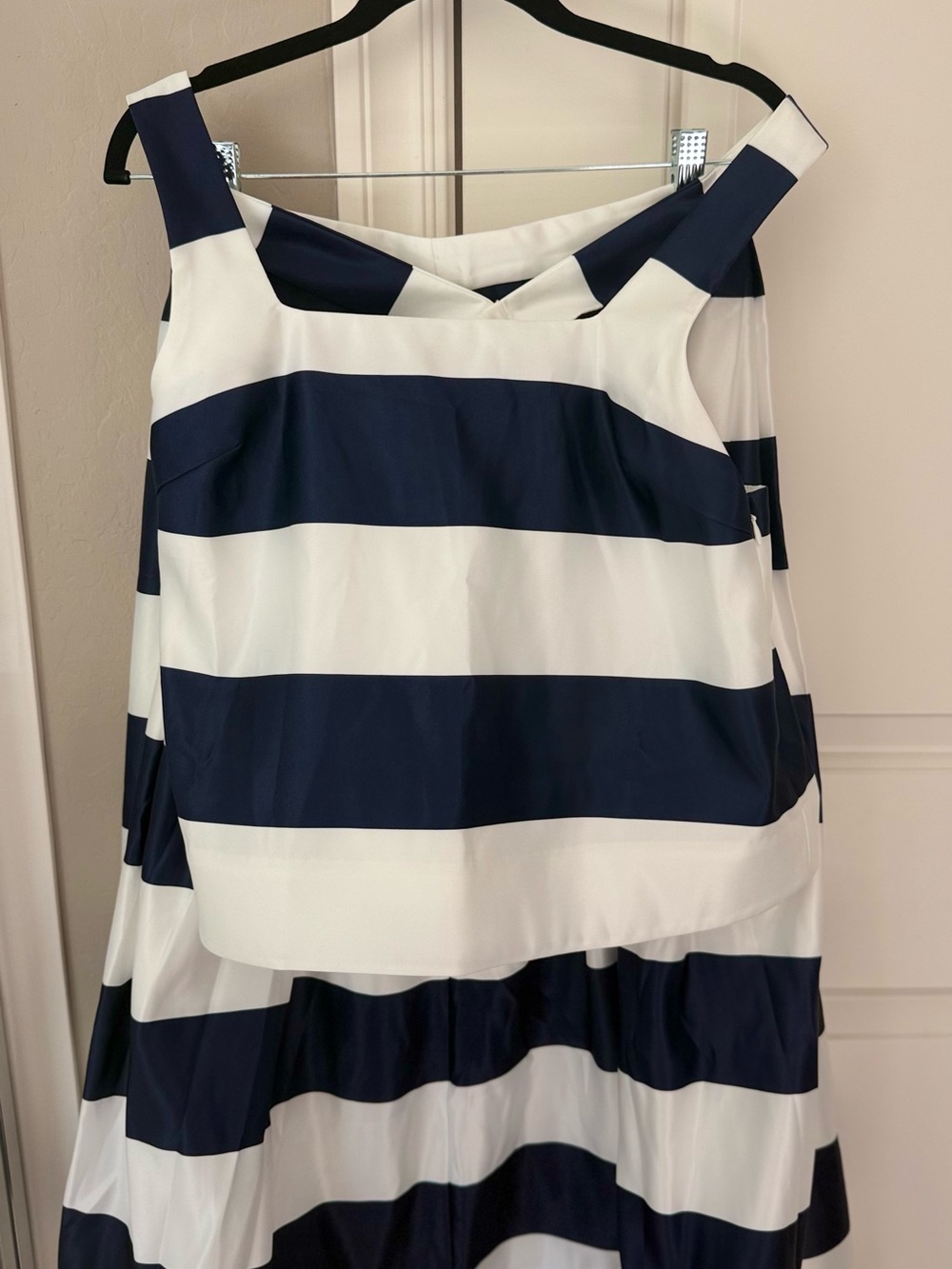 Maeve Navy and White Striped Two-Piece Skirt Set - Picture 6 of 9